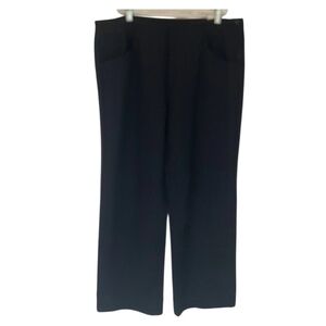 New Soft Surroundings Large Black Wide Leg Full-Length Pants Trousers Minimalist